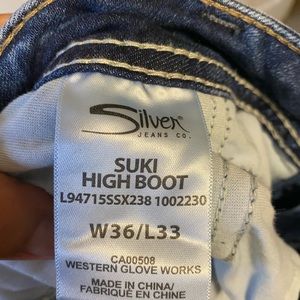 Silver Suki 36x33 bootcut Jeans